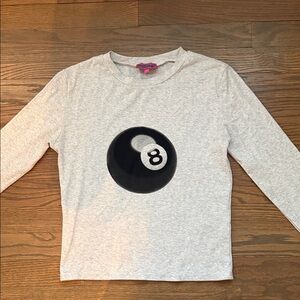 Edikted Gray Long Sleeve Tee with 8-Ball Design